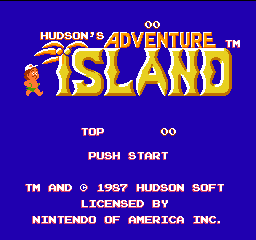Hudson's Adventure Island (USA) Title Screen